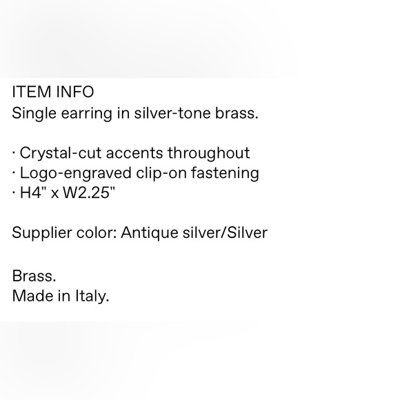 Brand new Acne Studios Bow Crystal Earring (single one) Clip-On - Picture 4 of 4